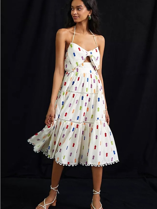 FARM Rio Dresses & Skirts - NWT Anthropologie FARM Rio Pineapple Multicolored Tiered Halter Midi Dress